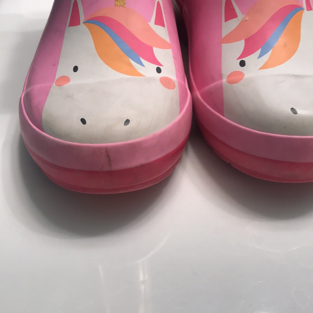 Joules 'Unicorn' Short Rain Boots in PINK (2) - Picture 12 of 15